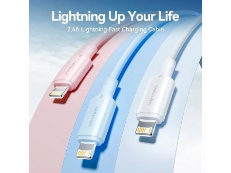 Cable USB 2.0 Lightning Vention LAMWH/ USB Macho - Lightning Macho/ 480Mbps/ 2m/ Blanco