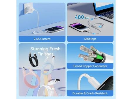 Cable USB 2.0 Lightning Vention LAMWH/ USB Macho - Lightning Macho/ 480Mbps/ 2m/ Blanco