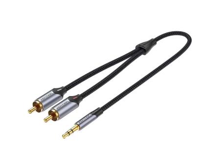 Cable Audio Vention BCNBG/ 2x RCA Macho - Jack 3.5 Macho/ 1.5m/ Gris