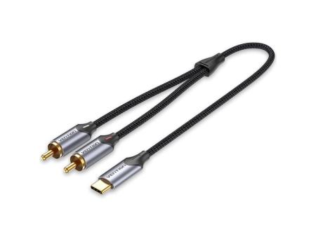 Cable Conversor Vention BGUHG/ 2x RCA Macho - USB Tipo-C Macho/ 1.5m/ Gris