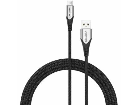 Cable USB 2.0 Vention COAHH/ microUSB Macho - USB Macho/ Hasta 60W/ 480Mbps/ 2m/ Gris