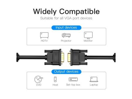 Cable VGA Vention DADBH/ VGA Macho - VGA Macho/ 2m/ Negro