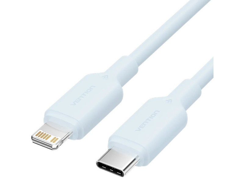 Cable USB 2.0 Tipo-C Lightning Vention LAKSF/ USB Tipo-C Macho - Lightning Macho/ Hasta 27W/ 480Mbps/ 1m/ Azul