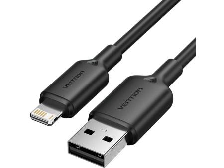 Cable USB 2.0 Lightning Vention LAMBF/ USB Macho - Lightning Macho/ 480Mbps/ 1m/ Negro