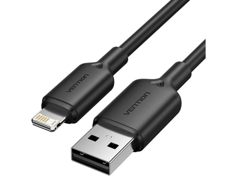 Cable USB 2.0 Lightning Vention LAMBF/ USB Macho - Lightning Macho/ 480Mbps/ 1m/ Negro