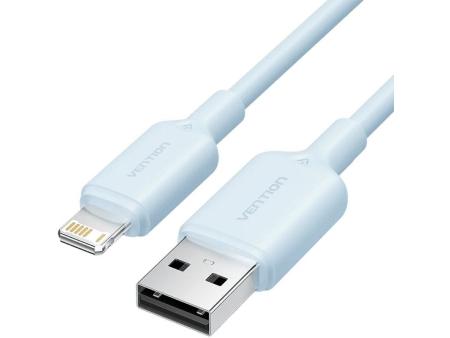 Cable USB 2.0 Lightning Vention LAMSH/ USB Macho - Lightning Macho/ 480Mbps/ 2m/ Azul