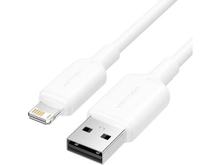 Cable USB 2.0 Lightning Vention LAMWF/ USB Macho - Lightning Macho/ 480Mbps/ 1m/ Blanco