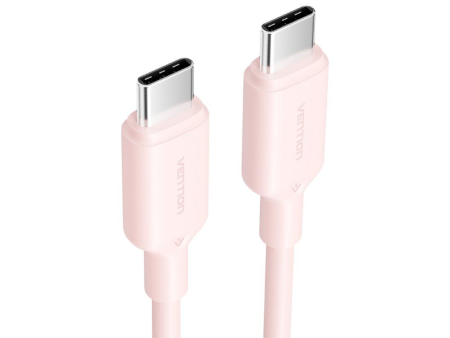 Cable USB 2.0 Tipo-C 3A Vention TRCPF/ USB Tipo-C Macho - USB Tipo-C Macho/ Hasta 60W/ 480Mbps/ 1m/ Rosa