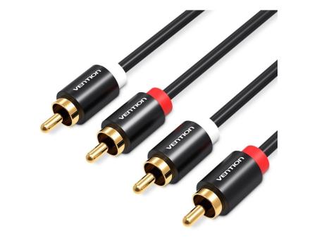 Cable Estéreo Vention VAB-R06-B150/ 2x RCA Macho - 2x RCA Macho/ 1.5m/ Negro