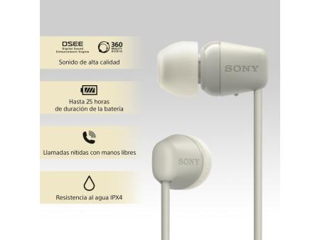 Auriculares Inalámbrico Intrauditivos Sony WI-C100/ con Micrófono/ Bluetooth/ Beige