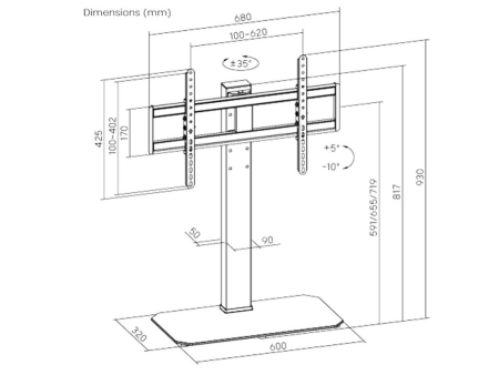 Soporte de Mesa TM Electrón TMSLC424 para TV de 46-86'/ hasta 60kg