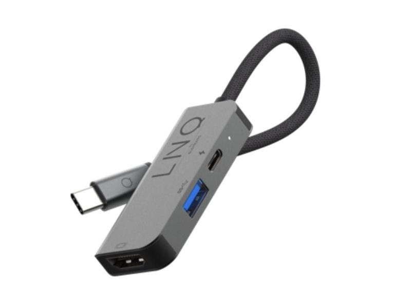 Docking USB Tipo-C Linq LQ48000/ 1x USB Tipo-C Macho/ 1x HDMI 4K Hembra/ 1x USB/ USB Tipo-C PD/ Gris