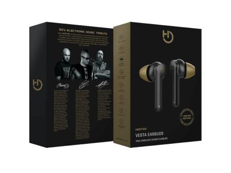 Auriculares Bluetooth Hiditec Vesta 90's Limited Edition con estuche de carga/ Autonomía 8h/ Negros