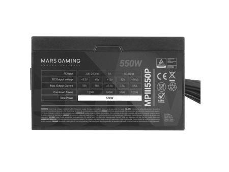 Fuente de Alimentación Mars Gaming MPIII550P/ 550W/ Ventilador 12cm