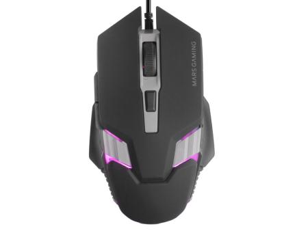 Ratón Gaming Mars Gaming MM024/ Hasta 4000 DPI/ Negro