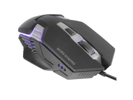 Ratón Gaming Mars Gaming MM024/ Hasta 4000 DPI/ Negro