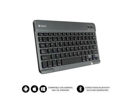 Teclado Compacto Inalámbrico por Bluetooth Subblim Smart/ Gris