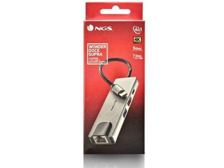 Docking USB Tipo-C NGS WonderDock Supra/ 1xUSB/ 1xUSB Tipo-C DP/ 1xHDMI/ 1xRJ45