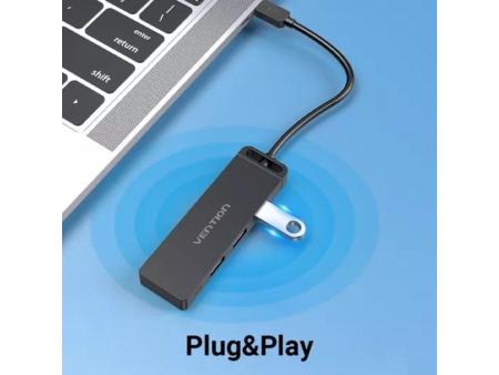 Hub USB Tipo-C Vention TGTBB/ 3xUSB/ 1xUSB Tipo-C/ 1x MicroUSB PD