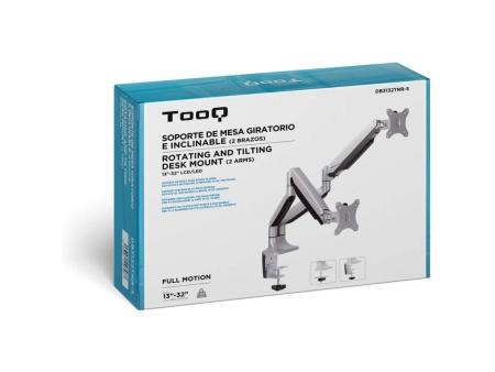 Soporte para 2 Monitores TooQ DB3132TNR-S/ hasta 9kg