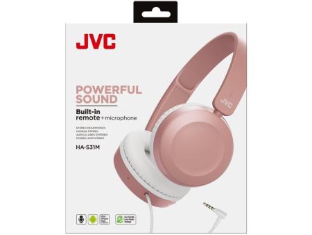 Auriculares JVC HA-S31M/ con Micrófono/ Jack 3.5/ Rosas