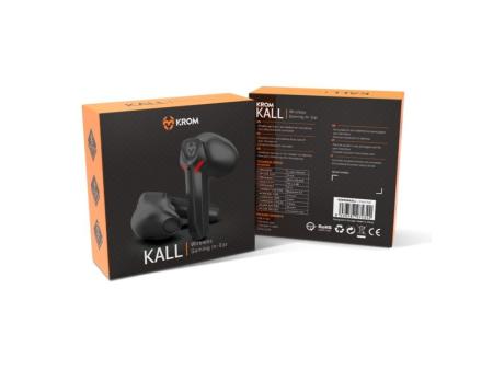 Auriculares Bluetooth Krom Kall con estuche de carga/ Autonomía 4h/ Negros