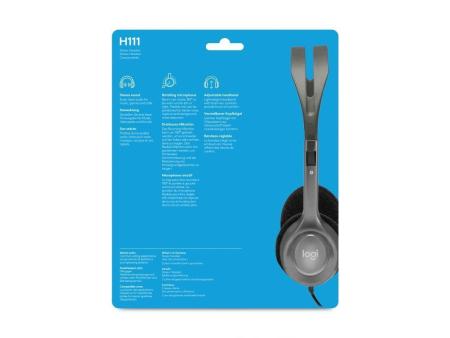 Auriculares Logitech H111/ con Micrófono/ Jack 3.5/ Negros