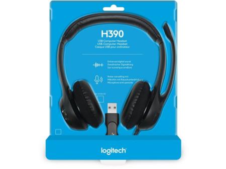 Auriculares Logitech H390/ con Micrófono/ USB/ Negros