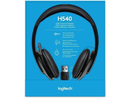 Auriculares Logitech H540/ con Micrófono/ USB/ Negros