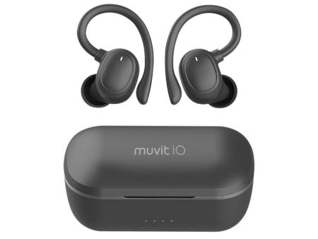 Auriculares Deportivos Bluetooth Muvit iO Smart True Wireless Sport ENC con estuche de carga/ Autonomía 6h/ Negros