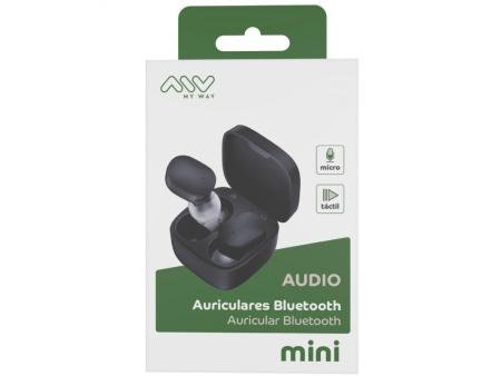 Auriculares Bluetooth Myway Bluetooth Mini Touch Control MWHPH0035 con estuche de carga/ Autonomía 3.5h/ Negros