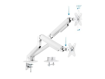 Soporte para 2 Monitores TooQ DB4132TNR-W/ hasta 9kg