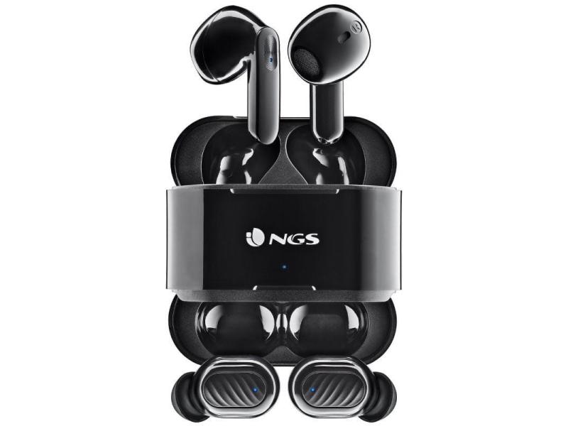 Auriculares Bluetooth NGS Ártica Duo con estuche de carga/ Autonomía 5h/ Negros