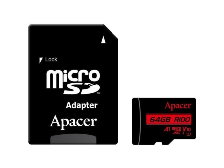 Tarjeta de Memoria Apacer 64GB XC UHS 1 con Adaptador/ Clase 10/ 100MBs