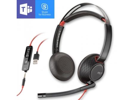 Auriculares Plantronics Blackwire C5220/ con Micrófono/ Jack 3.5/ USB/ Negros