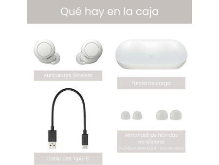 Auriculares Bluetooth Sony WF-C500 con estuche de carga/ Autonomía 5h/ Blancos