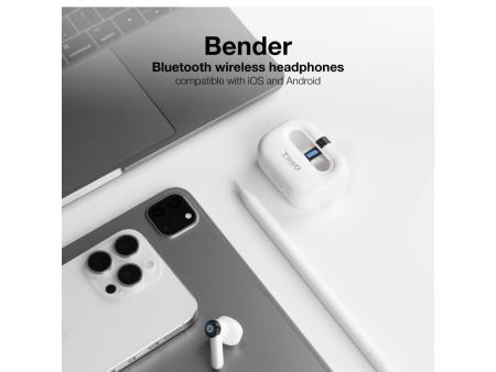 Auriculares Bluetooth TooQ Bender TQBWH-0031W con estuche de carga/ Autonomía 4h/ Blancos