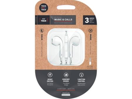 Auriculares Intrauditivos Tech One Tech earTECH TEC1001/ con Micrófono/ Jack 3.5/ Blancos