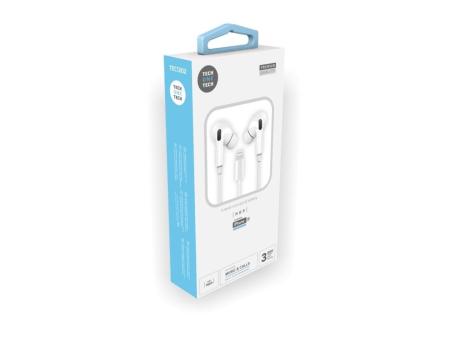 Auriculares Intrauditivos Tech One Tech earTECH HOP TEC1202/ con Micrófono/ Lightning/ Blancos