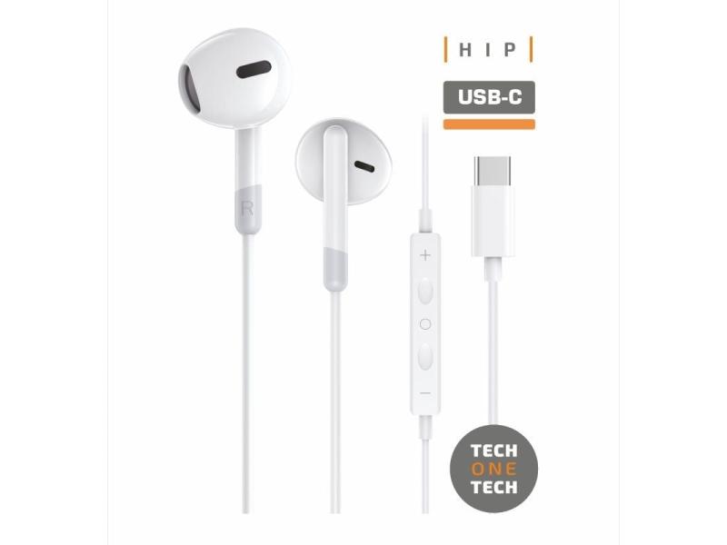 Auriculares Intrauditivos Tech One Tech earTECH TEC1301/ con Micrófono/ USB Tipo-C/ Blancos