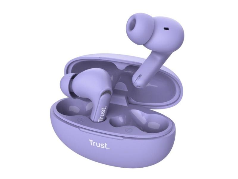 Auriculares Bluetooth Trust Yavi ENC con estuche de carga/ Morados