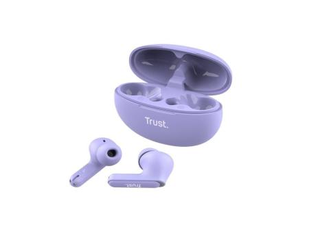 Auriculares Bluetooth Trust Yavi ENC con estuche de carga/ Morados