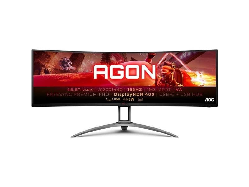 Monitor Gaming Ultrapanorámico Curvo AOC Agon AG493UCX2 48.8'/ Dual QHD/ 1ms/ 165Hz/ VA/ Multimedia/ Negro