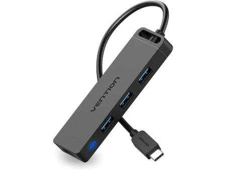 Hub USB Tipo-C Vention TGKBD/ 4xUSB/ 1xMicroUSB PD/ 50cm