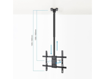 Soporte de Techo Giratorio/ Inclinable/ Nivelable TooQ LPCE1175TSLI-XL-B para TV de 32-75'/ hasta 60kg