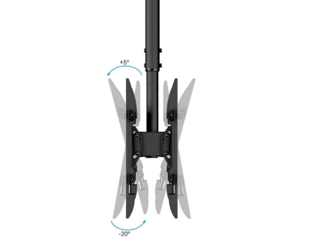 Soporte de Techo Giratorio/ Inclinable/ Nivelable TooQ LPCE2286TSLI-B para 2 TV de 43-86'/ hasta 100kg