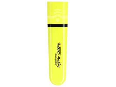 Caja de Marcadores Fluorescentes Bic Highlighter Flat Neón/ 12 unidades/ Amarillos