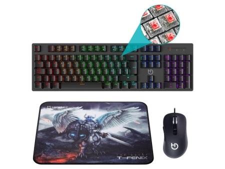 Pack Gaming Hiditec PAC010026/ Teclado Mecánico+ Ratón + Alfombrilla