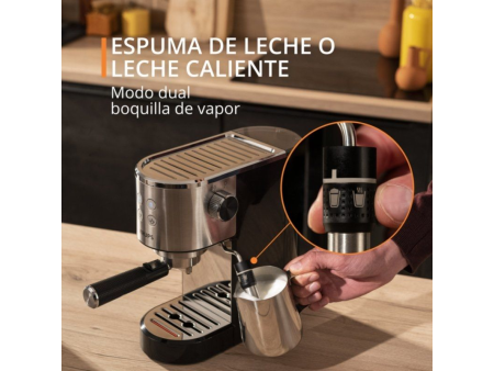 Cafetera Expreso Krups Virtuoso/ 1400W/ 15 Bares/ Plata