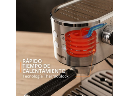 Cafetera Expreso Krups Virtuoso/ 1400W/ 15 Bares/ Plata